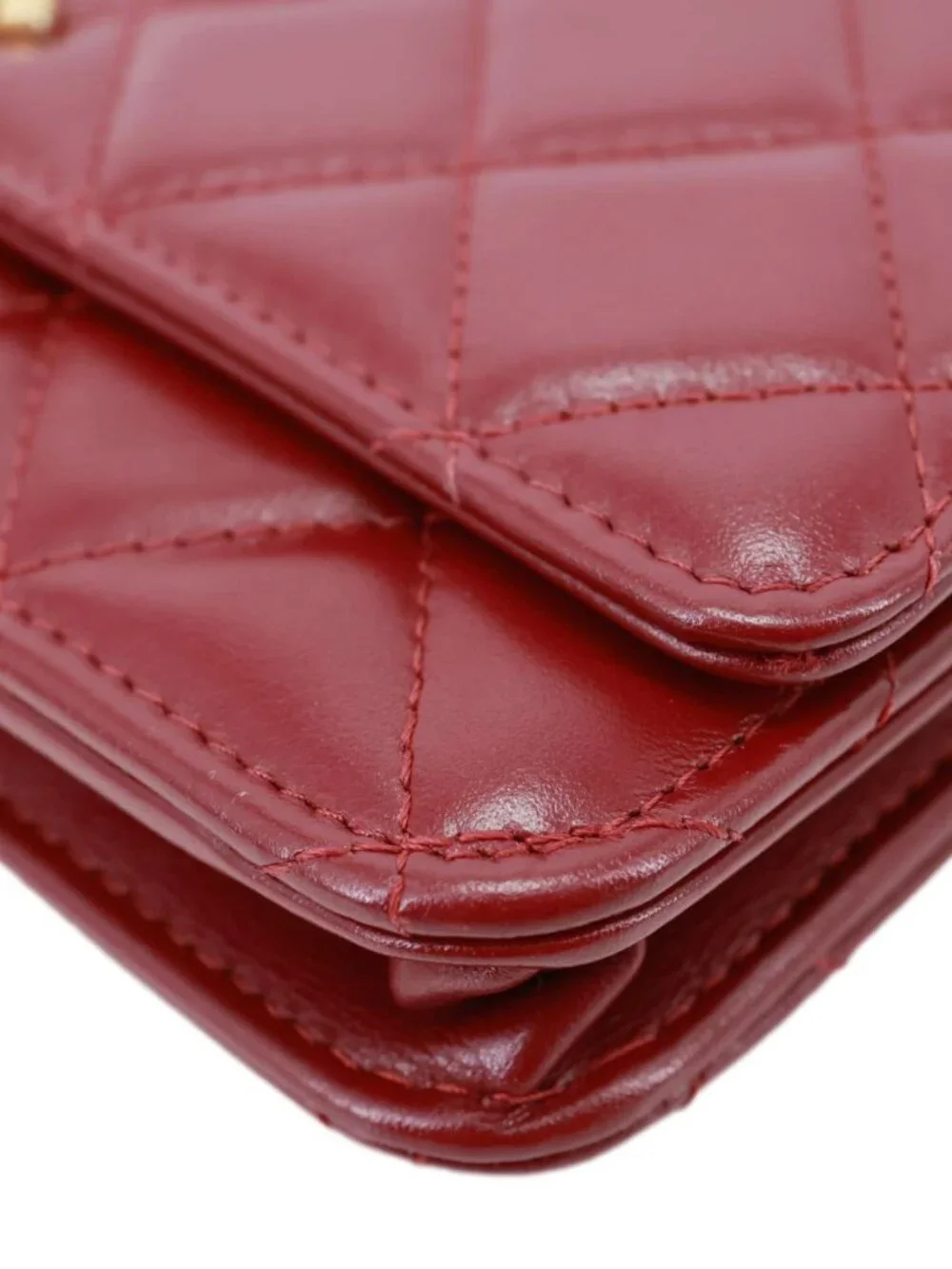 Chanel Perfect Fit Quilted Calfskin Leather Wallet On Chain Burgundy